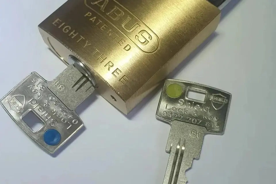ABUS high-security padlock keyed to a Shield Lock and Key restricted key system in Perth