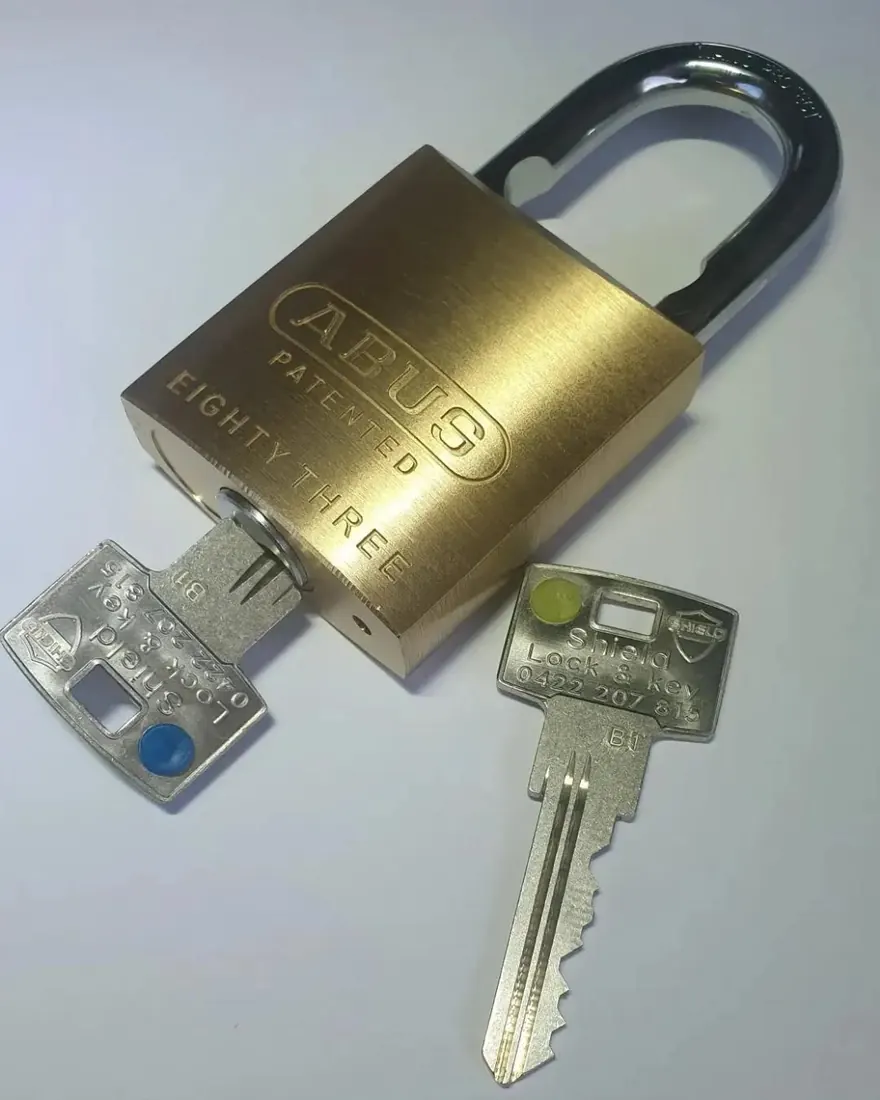 ABUS high-security padlock keyed to a Shield Lock and Key restricted key system in Perth